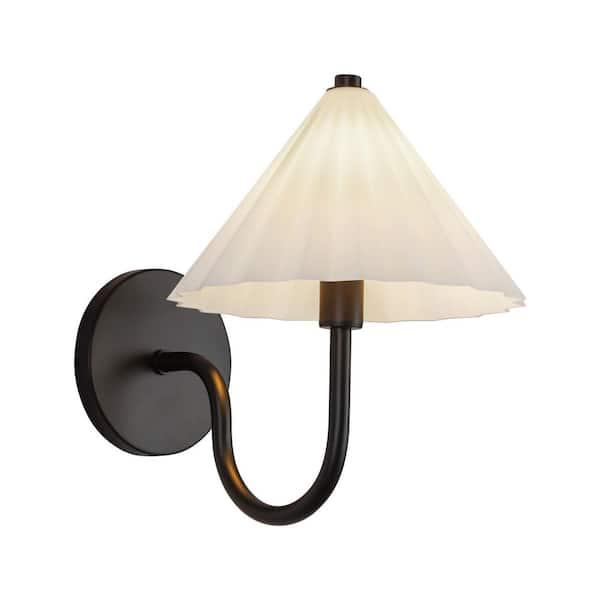 Serena 8-in. 1 Light 60-Watt Matte Black/Opal Glass Vanity Light
