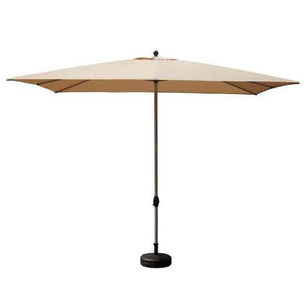 11 ft. x 8.69 ft. Rectangle Patio Umbrella with Crank Lift , Beige (Base Not Included)