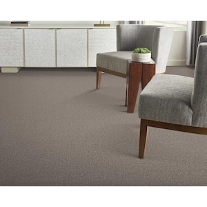 Sand Harbor - Stone/Coal - Gray 12 ft. 27 oz. Wool Loop Installed Carpet