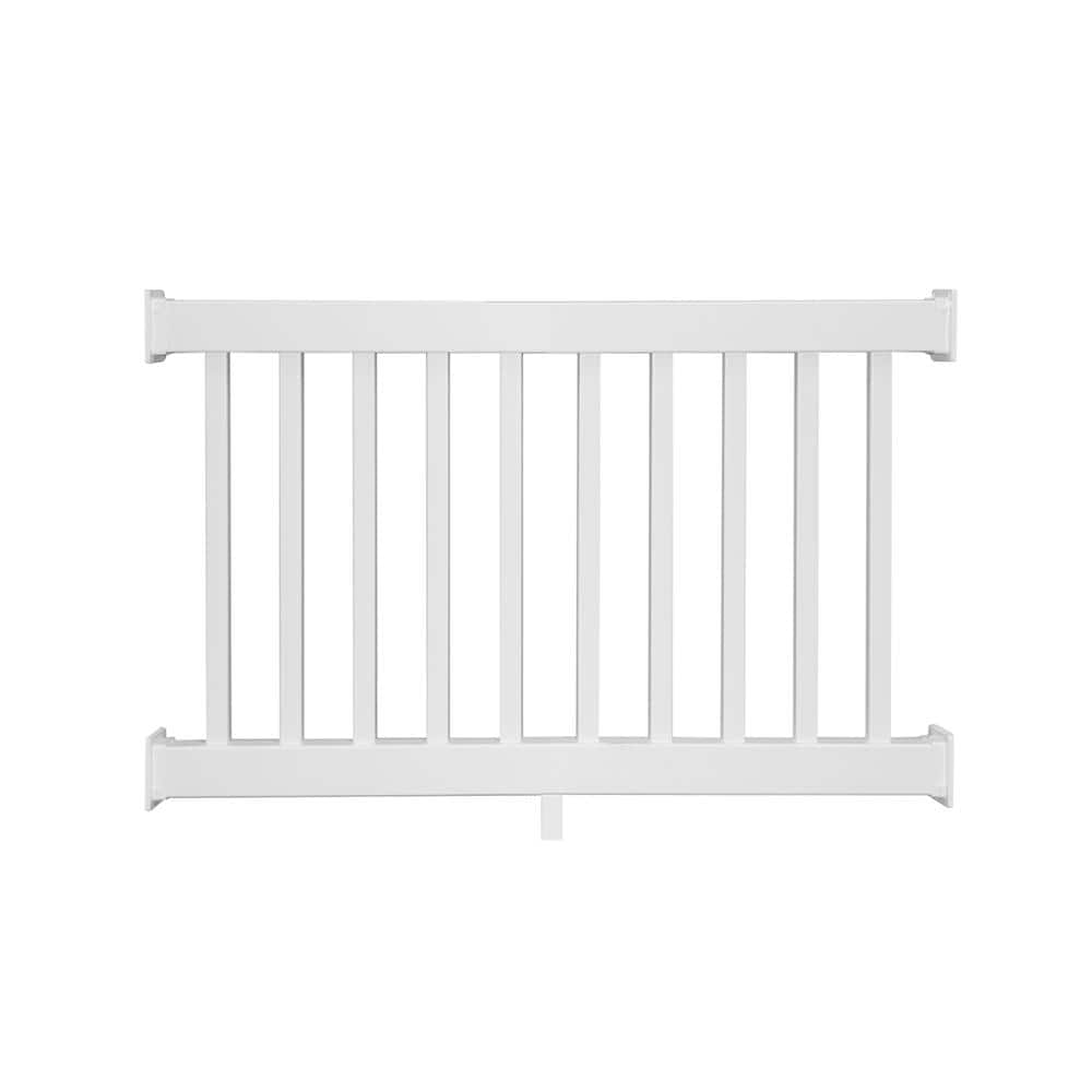 Weatherables Naples 3 ft. H x 4 ft. W White Vinyl Railing Kit CWR-R36 ...