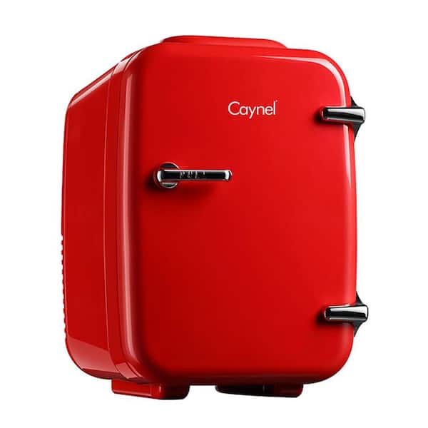 Boyel Living 0.14 cu. ft. Countertop Outdoor Rated Mini Fridge in Red without Freezer