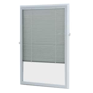 22 in. x 36 in. Add-On Enclosed Aluminum Blinds in White for Steel and Fiberglass Doors with Raised Frame Around Glass