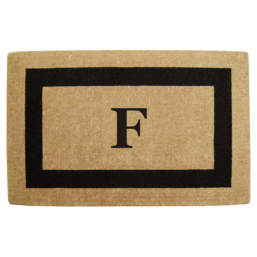 Heavy Duty Brown 22 in. x 36 in. Coir Single Picture Frame Monogrammed F Indoor Outdoor Door Mat price history on PriceWatchPro