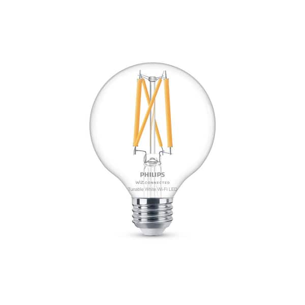 Philips 60 Watt Equivalent G25 Smart Wi Fi Vintage Edison LED Light Bulb Tunable White 2700 K with Bluetooth 1 Pack 567214 The Home Depot