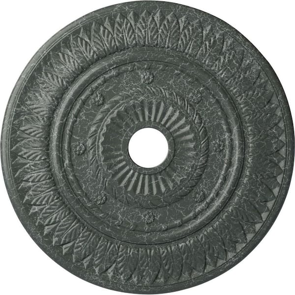 Ekena Millwork 1-1/8" x 26-3/4" x 26-3/4" Polyurethane Leaf Ceiling Medallion, Athenian Green Crackle