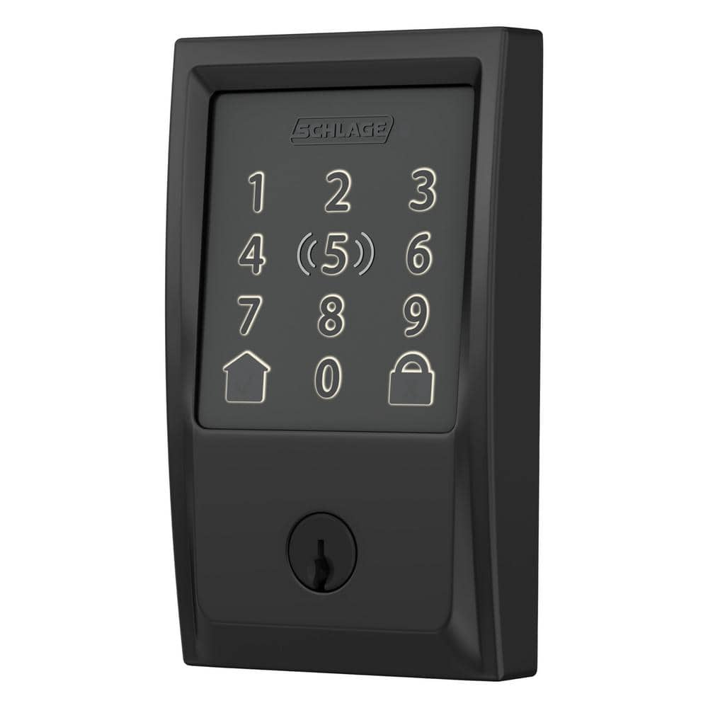 Century Matte Black Electronic Encode Plus Smart Wifi Deadbolt