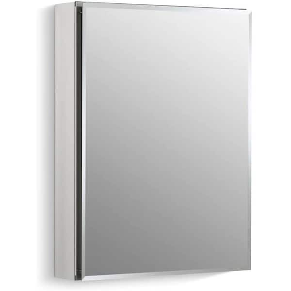 Stivier 15 in. W x 26 in. H Rectangle Silver Aluminum Recessed/Surface Mount Medicine Cabinet with Mirror Soft Close