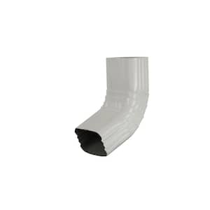 2 in. x 3 in. High Gloss 80 Degree White Aluminum Downspout A Elbow