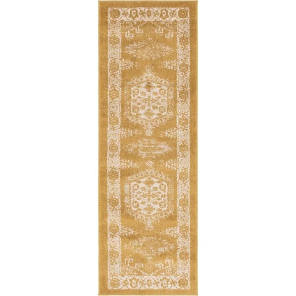 Unique Loom Utopia Larissa Gold 2' 0 x 6' 0 Area Rug