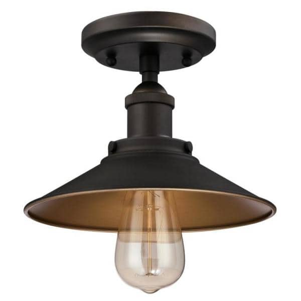 Louis 9" Oil Rubbed Bronze Aluminum Semi-Flush Globe Ceiling Fixture