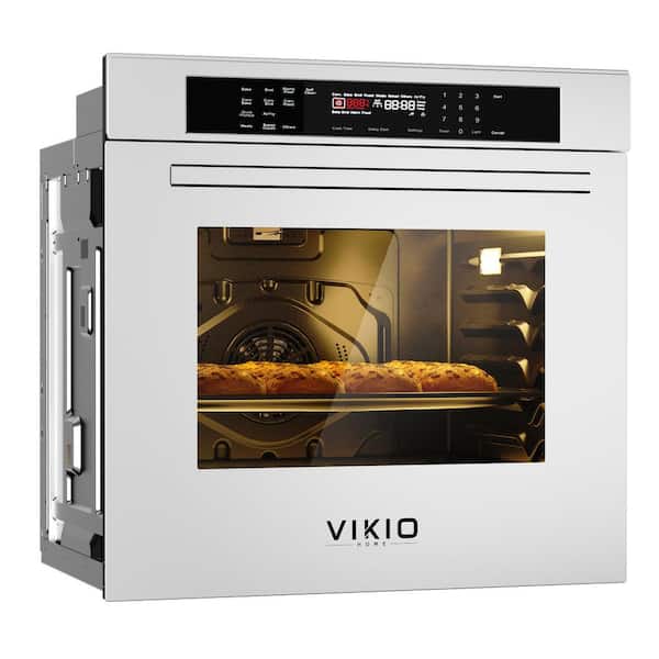 VIKIO PRO 24 in. Single Electric Wall Oven With Convection and Touch Panel in Black