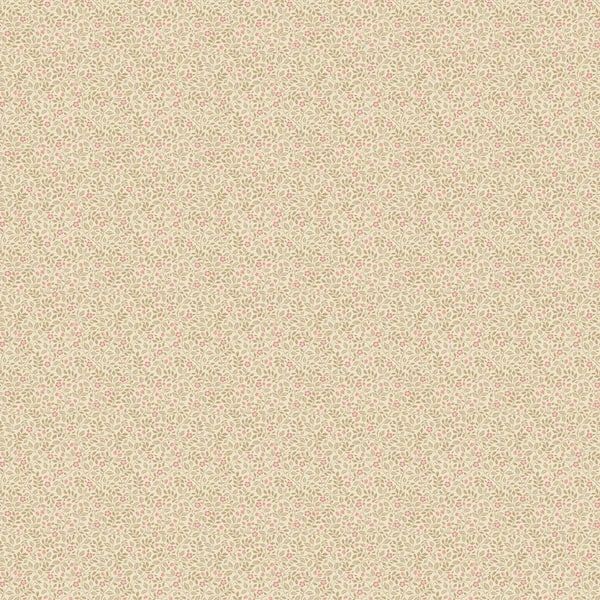 Miniatures 3 Collection Pink/Brown Full Mini Floral Trail Matte Finish Vinyl on Non-woven Non-pasted Wallpaper Sample