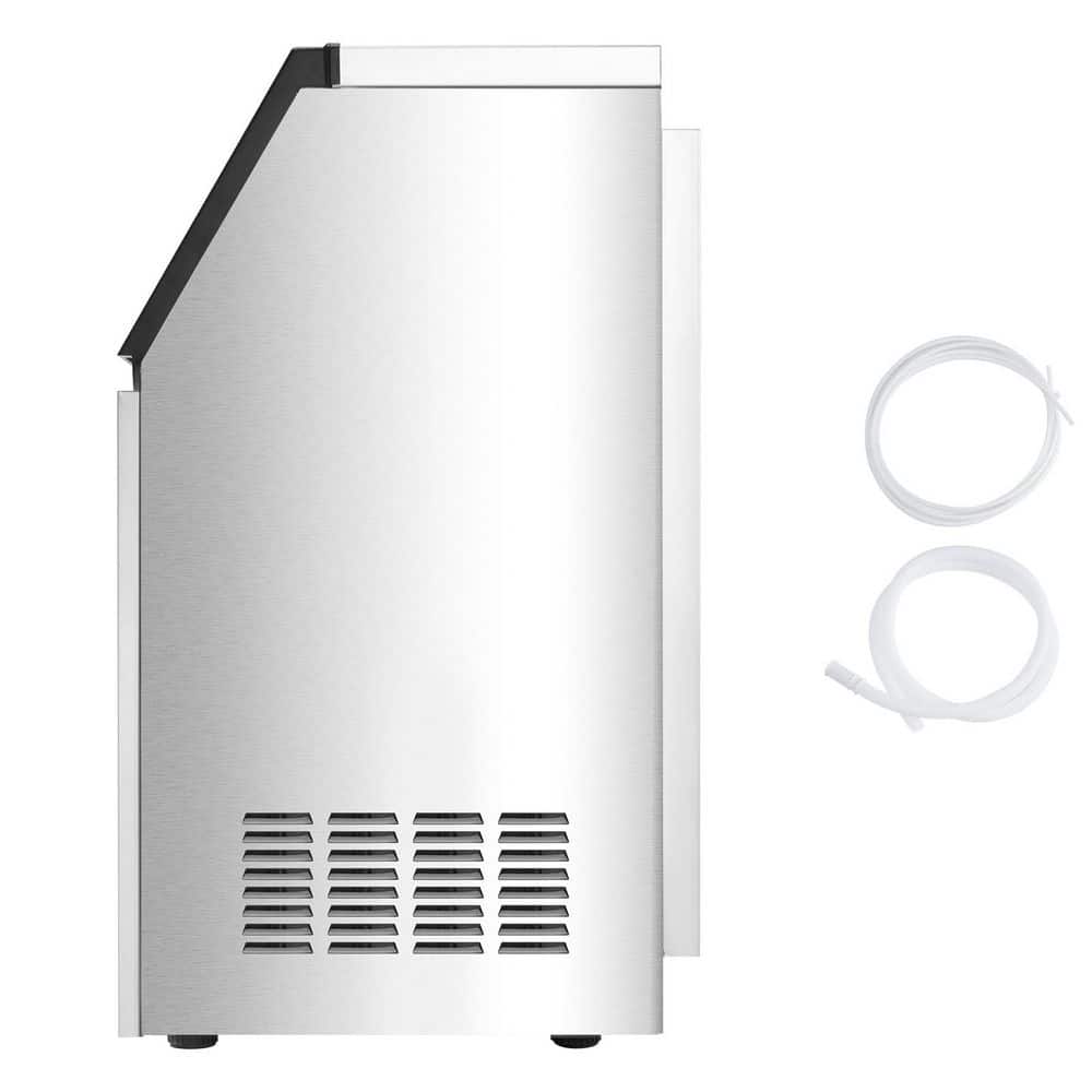 110 lbs. /24 H Commercial Ice Maker 36 Full Size Cubes 16.9 in. W in 15 Mins Freestanding 28 lbs. Capacity Silver