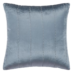 Gressa Gray/Blue 18 in. X 18 in. Throw Pillow