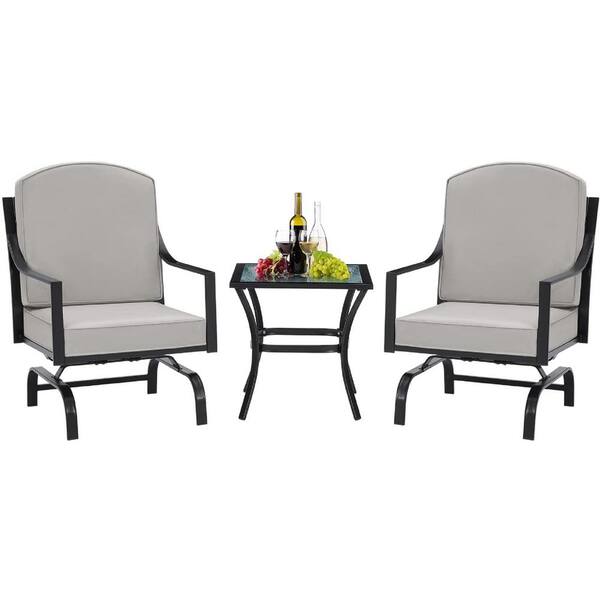 bistro set grey metal