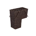 8 in. x 16 in. Wicker Storage Stair Basket With Handles (Brown)