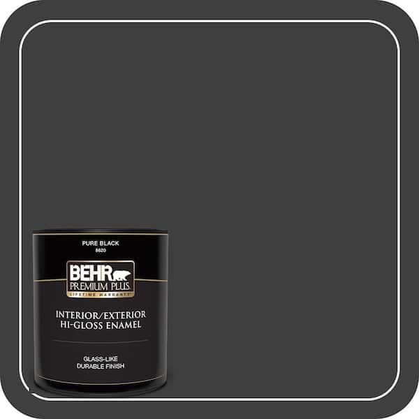1 qt. Pure Black Hi-Gloss Enamel Interior/Exterior Paint