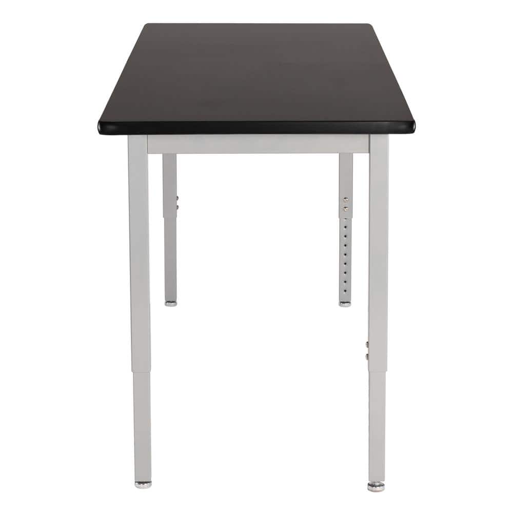Adjustable Height Black and Silver Steel Science Table