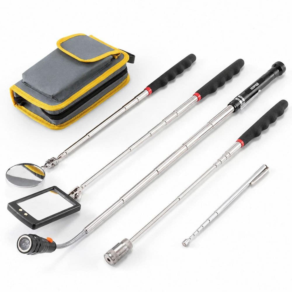 4.5 to 39.2 in. Telescoping Magnetic Pickup Tool Set with LED Flashlight and Inspection Mirror, Gift for Dad, Husband
