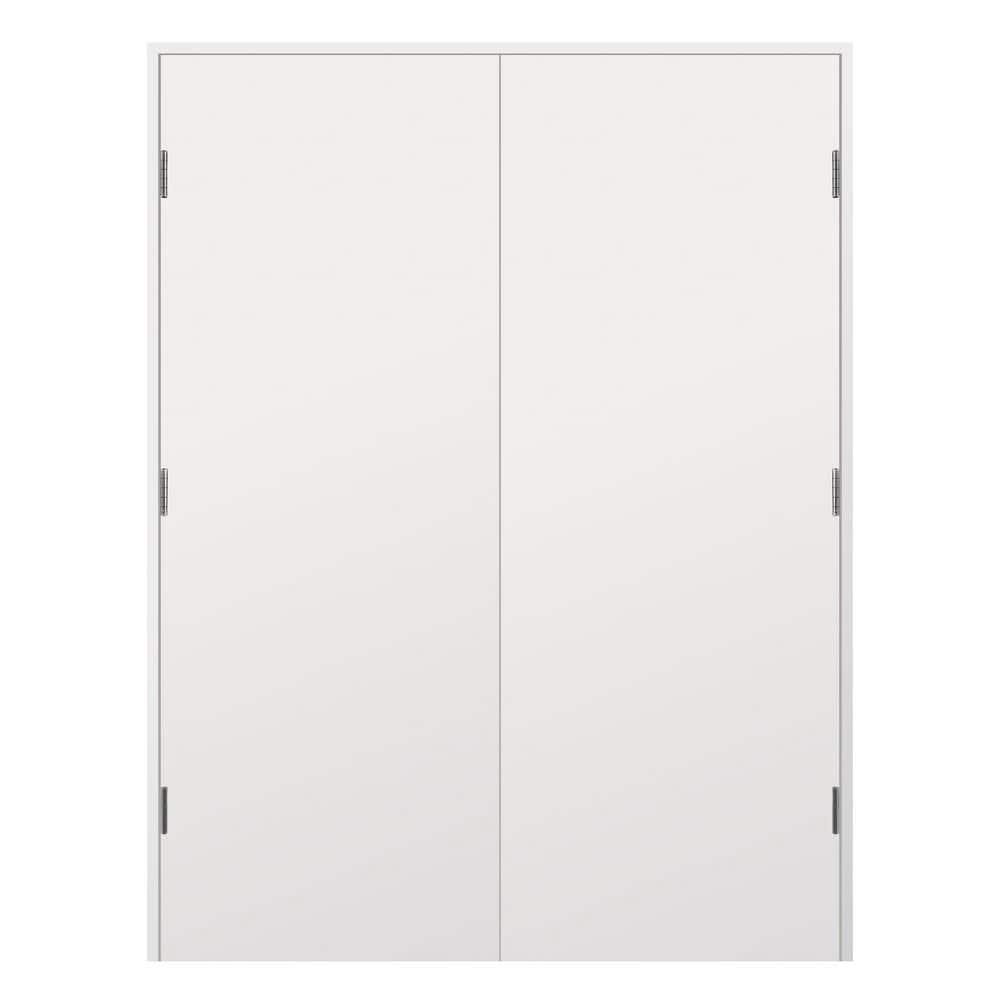 48 in. x 80 in. Bi-Parting Solid Core White Primed Composite Prehung French Door Catch Ball Flush Panel Bronze price history on PriceWatchPro