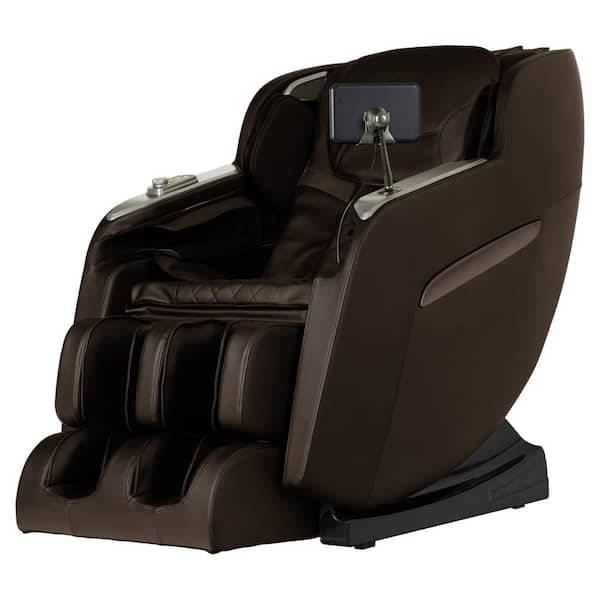 TITAN Regal Series Brown Faux Leather Reclining 2D Massage Chair with 8 Massage Chair Rollers and 2-Stage Zero Gravity