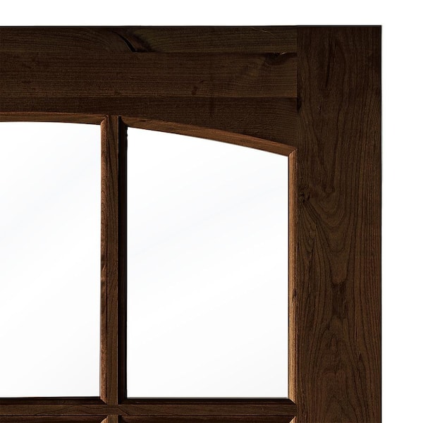 DIY RTA KIT 36in.x80in. Arch Right-Hand/Inswing Clear Glass Red Mahogany Stain Alder Wood Ready To Assemble Front Door