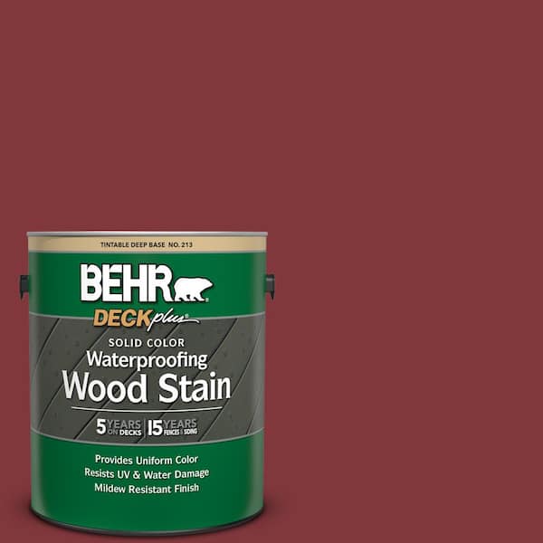 BEHR DECKplus 1 gal. #S140-7 Deco Red Solid Color Waterproofing Exterior Wood Stain