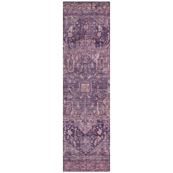 Chantille Machine Washable Indoor/Outdoor Abstract ACN1240 Eggplant 2 ft. 3 in. x 7 ft. 6 in. Area Rug