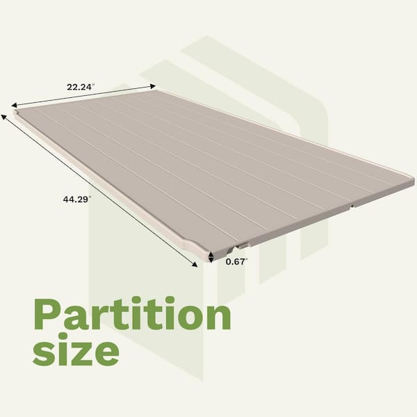 Patiowell - 44 in. W x 22 in. D x 0.67 in. H Beige Resin Shed Shelving for 4 ft. W x 2.1 ft. D Resin Vertical Storage Plastic Shed