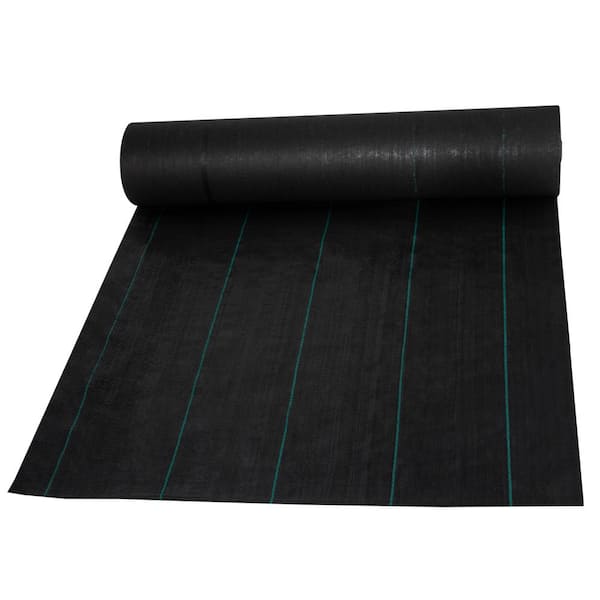 Weed Barrier, 5.8 oz. Landscape Fabric, 3 x 300 ft. Heavy Duty Woven Grass Control Geotextile for Garden, Patio, Black
