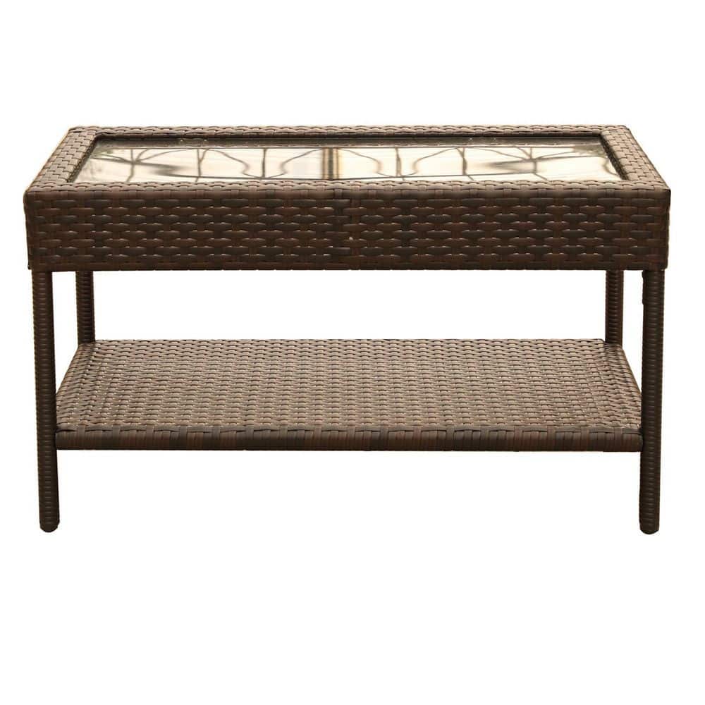 Brown Aluminum Outdoor Coffee Table