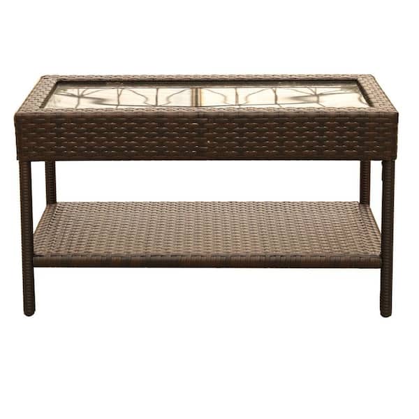 Unbranded Brown Aluminum Outdoor Coffee Table
