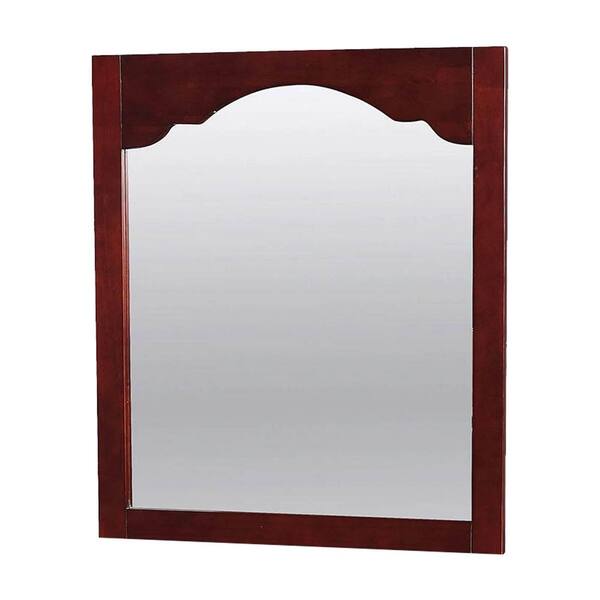 Medium Rectangle Cherry Classic Mirror (36 in. H x 32.25 in. W)