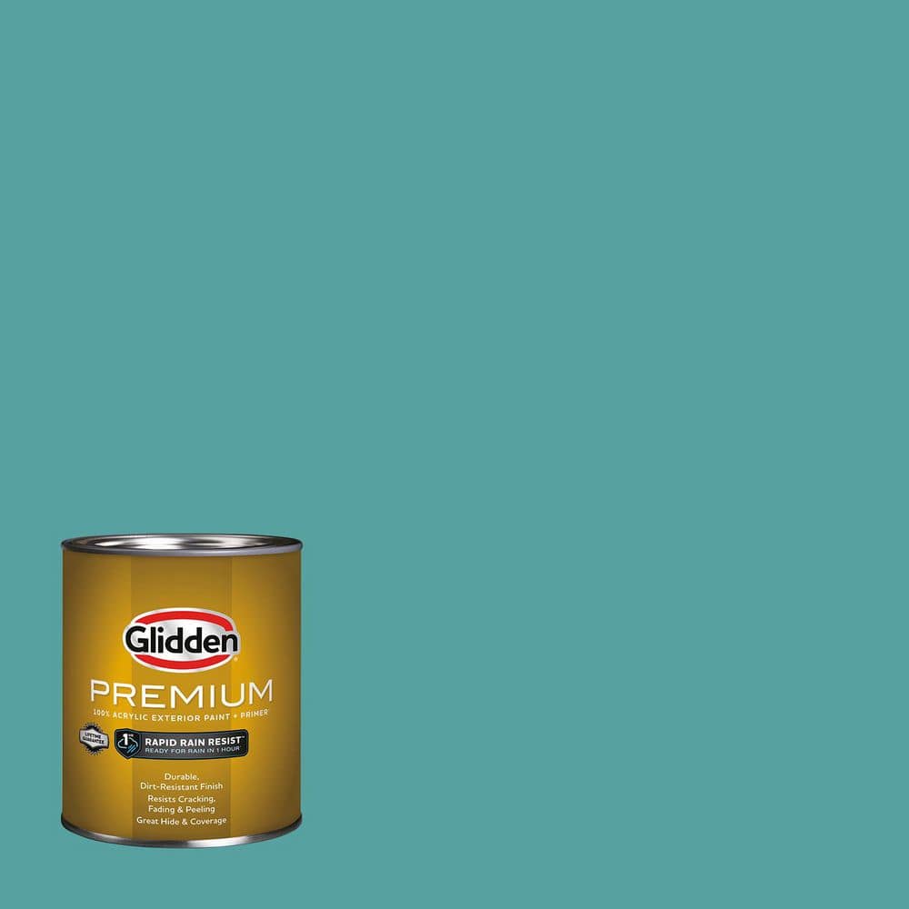 Glidden Premium 1 qt. Teal Bayou PPG1147-5 Satin Exterior Latex