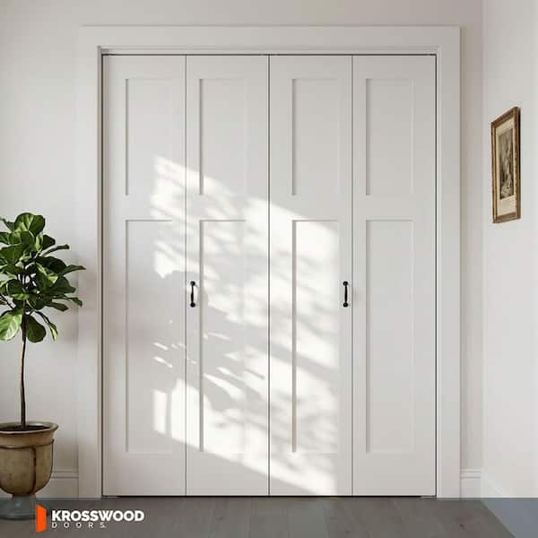 DOOA セット Krosswood Doors 60 in. x 80 in. Craftsman Shaker 2-Panel Solid