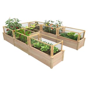8 ft. x 12 ft. x 16.5 in. Premium Cedar U-Shaped Raised Garden Bed with CritterGuard Fencing