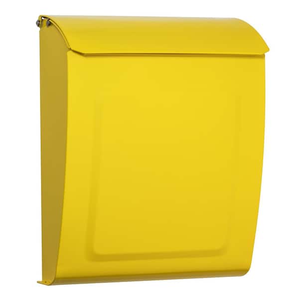 Architectural Mailboxes Aspen Locking Wall Mount Mailbox Yellow