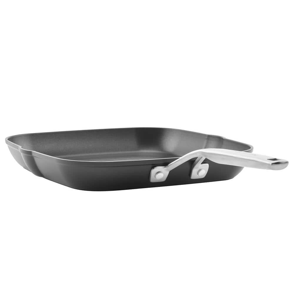 11.25 in. Hard Anodized Aluminum Induction Grill Pan Black - thumbnail 3