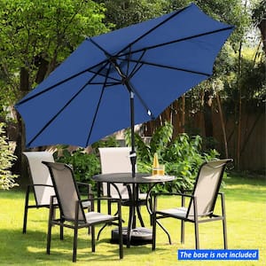 9 ft. Aluminum Market Crank and Tilt Patio Umbrella in Blue