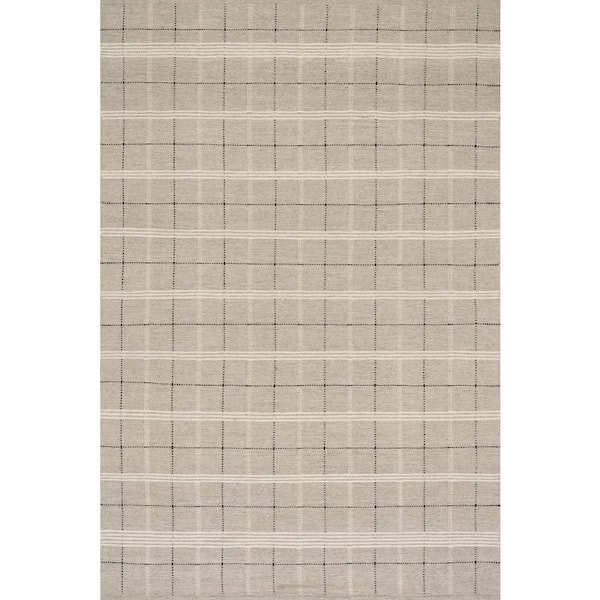 Nate Berkus x Rugs Downing Plaid Wool Cozy Grey 8 ft. x 10 ft. Indoor Area Rug