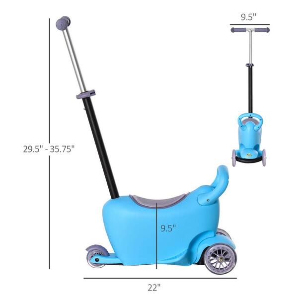 OUTON Kids Scooter with LED Light, 3 Wheel Adjustable Height