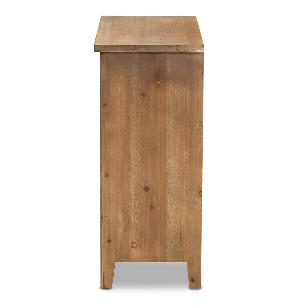 Clement Medium Oak 3-Drawer Wood Spindle Chest