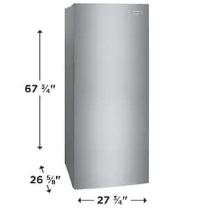 27.8 in. 16 cu. Ft. Frost Free Defrost, Garage Ready Upright Freezer in Brushed Steel