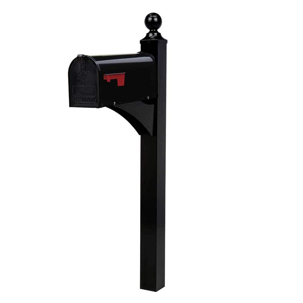 Gibraltar Black Aluminum Decorative Mailbox Post