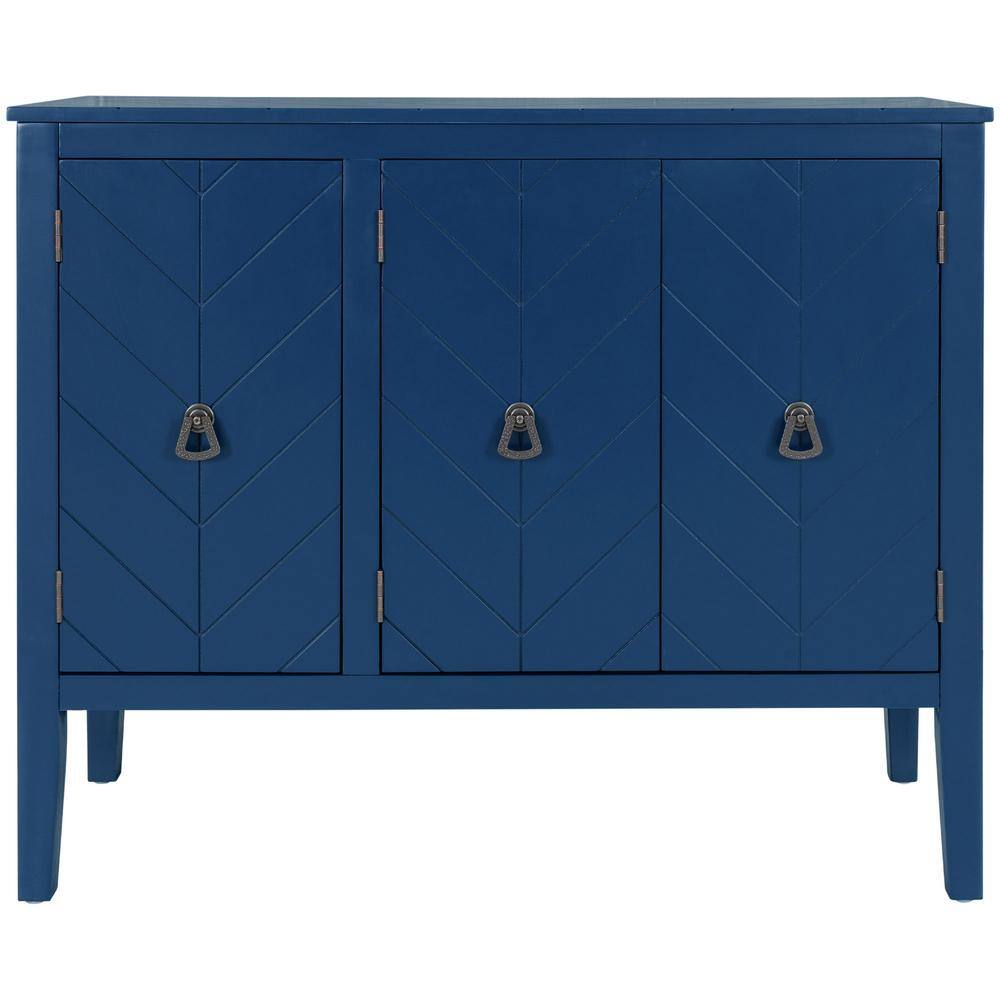ATHMILE Blue Sideboard with Adjustable Shelf GZXB2W20221329 The Home Depot