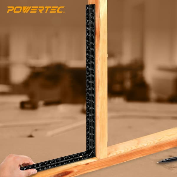 POWERTEC Framing Square, 24 in. L x 2 in. W Steel Carpenter Square