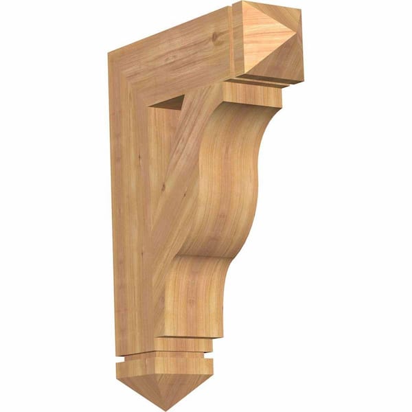 Ekena Millwork 5.5 in. x 30 in. x 22 in. Western Red Cedar Funston Arts and Crafts Smooth Bracket