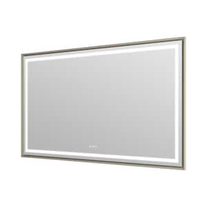 60 in. W x 36 in. H Rectangular Framed Aluminum Slope Backlit Front Light Wall LED Bathroom Vanity Mirror in Champ Gold