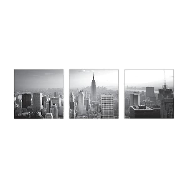 Wallpops Grey City Skyline 3d Foam Wall Art Wpfa3775 The Home Depot