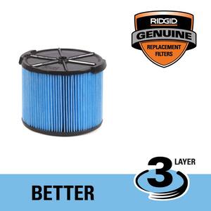 3-Layer Fine Dust Pleated Paper Filter for 3 to 4.5 Gal. RIDGID Wet/Dry Shop Vacuums